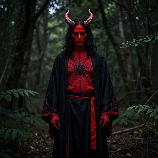 Mysterious Horned Man in Forest