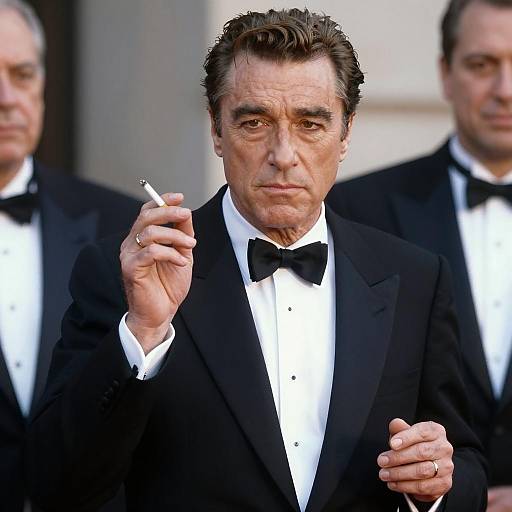 Man in Tuxedo Holding Cigarette