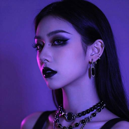 Cyberpunk Goth Model Portrait