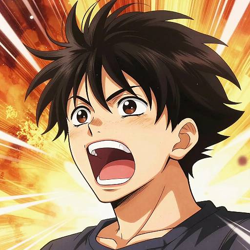 Energetic Anime Boy Shouting