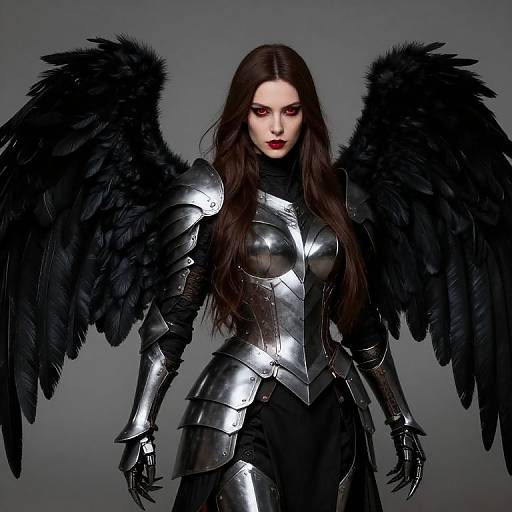 Evil Erinyes with Black Feathered Wings