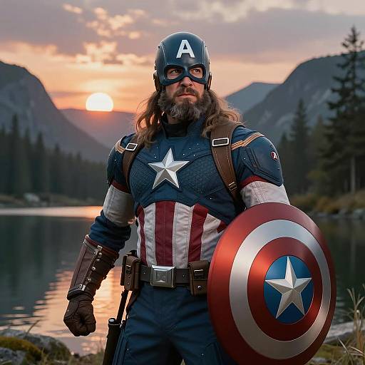 Captain America as Gimli from Lord of the Rings
