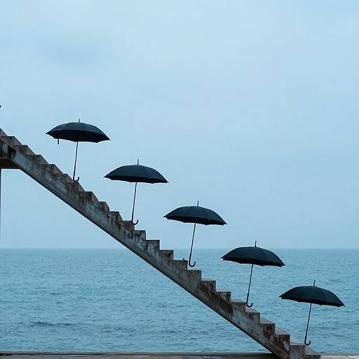 Walking Umbrella on Infinite Staircase