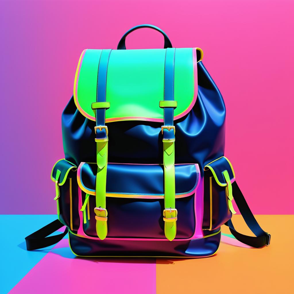 Neon Minimalism: Warhol-Style Backpack Art