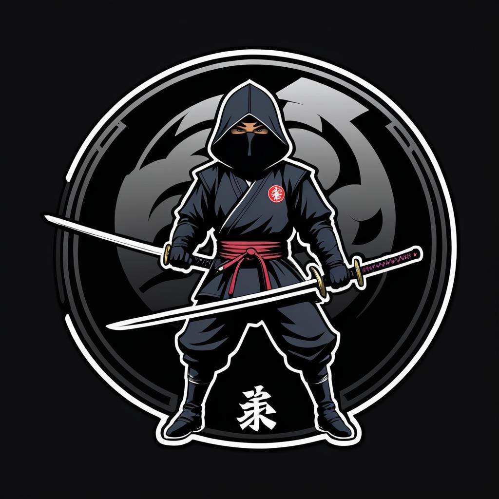 Ninja Character Portrait with Dojo Logo