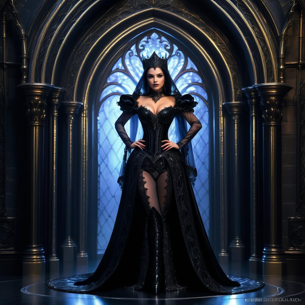 Gothic Vampire Queen in Dark Elegance