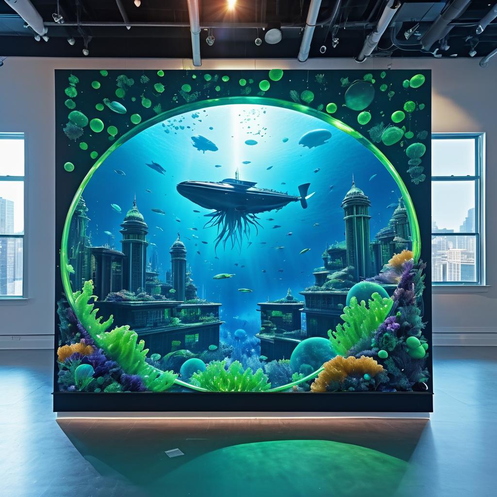 Epic Kraken Underwater City Poster