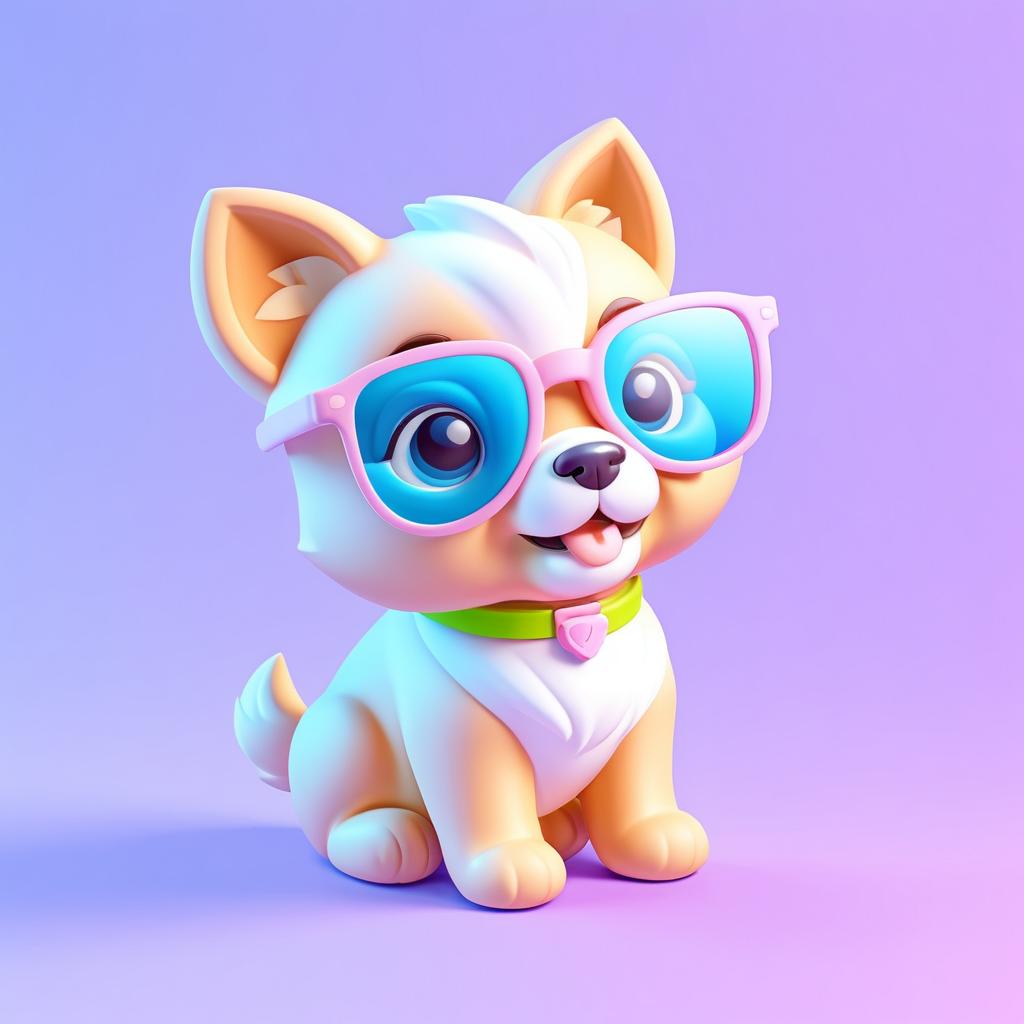 Playful Isometric Puppy Emoji Icon Design