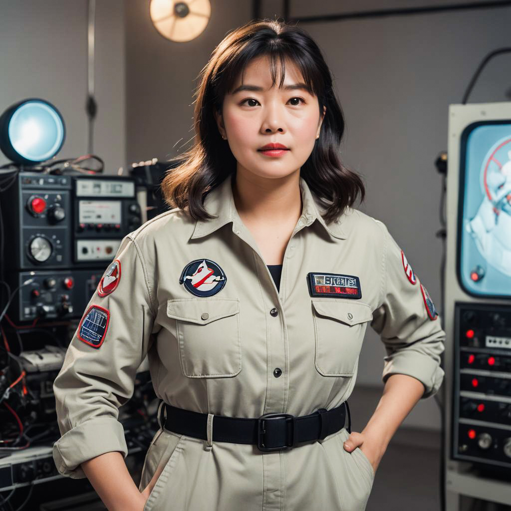 Teenage Girl in Ghostbusters Costume Photo-shoot