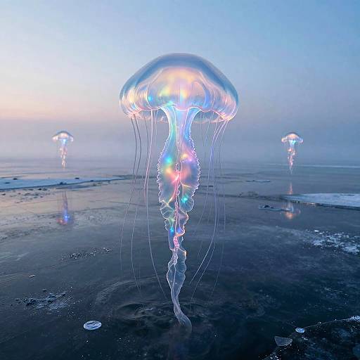 Spectral Alien Jellyfish at Dawn