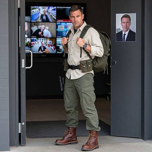 Rugged Man at High-Tech Secure Facility