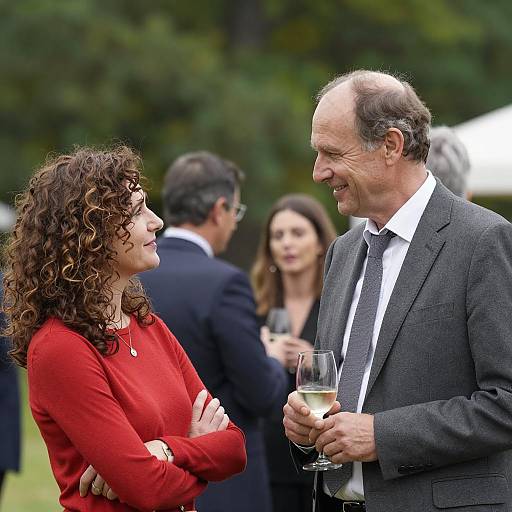 Outdoor Conversation Between Two People