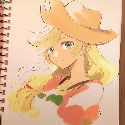 Illustration of Applejack, my little pony in the style of Poprication