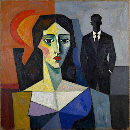 Cubist Woman and Silhouette Contrast