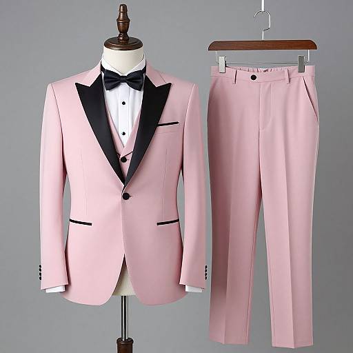 Custom Pink Three-Piece Wedding Suit