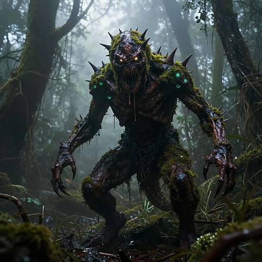 Bioluminescent Swamp Monster Lurking