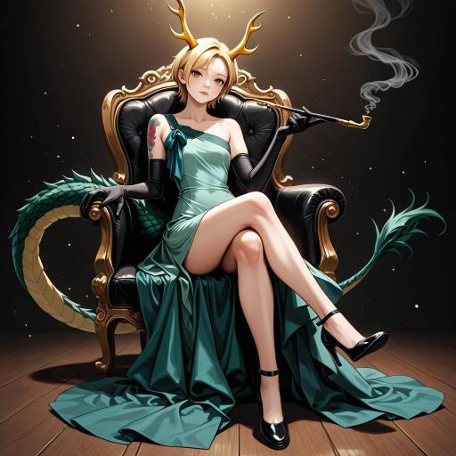 Charming Yachie with Smoking Pipe