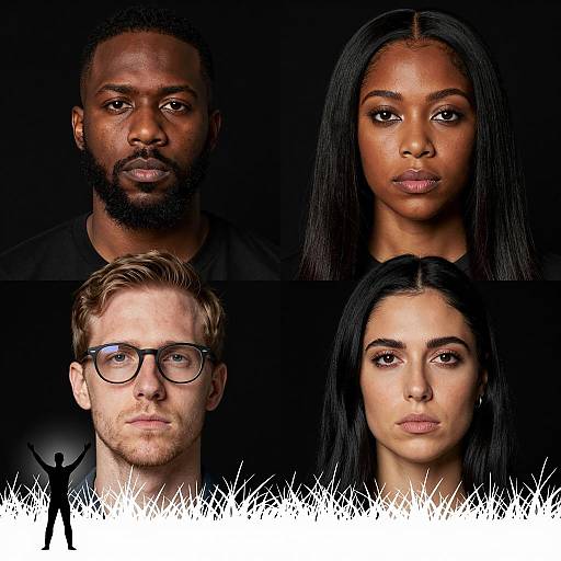 Diverse Headshots on Dark Background