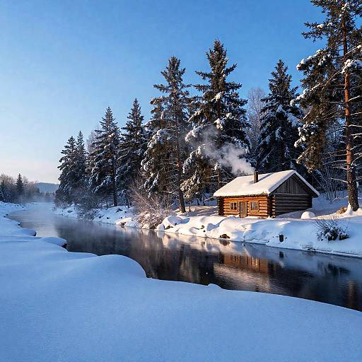 Serene Winter Landscape at Dusk