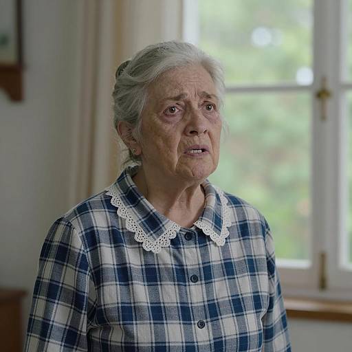 Concerned Elderly Woman Indoors