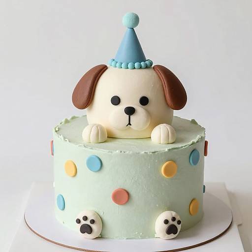 Whimsical Puppy Birthday Cake Dream