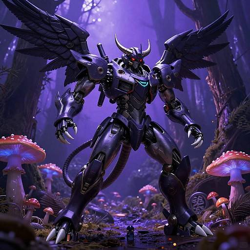 Midnight Cobra Mech in Mushroom Forest