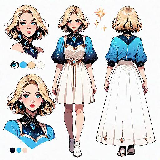 Sci-Fi Galaxy Girl Character Sheet