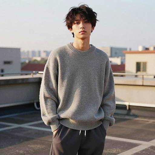 Shaggy Cut Male Artist Rooftop