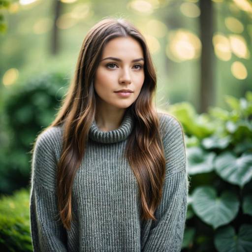 Young Woman in Gray Sweater Outdoors