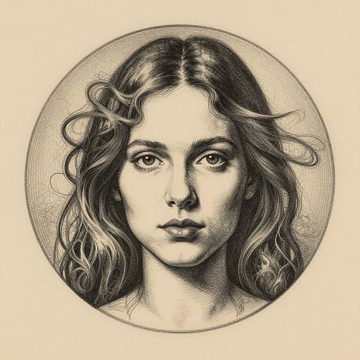 Abstract Circular Portrait with Fractal Hair