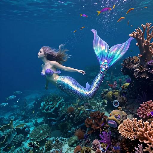 Surreal Mermaid Dreamscape Underwater