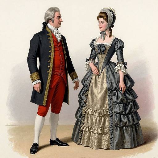18th-Century Elegant Historical Fashion