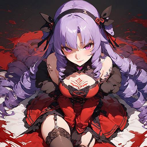 Virtual Youtuber in Red Dress