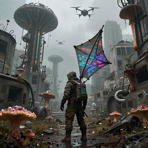 Myco-Smuggler in Overgrown Biotech Metropolis