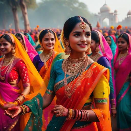 Vibrant Indian Festival with Dance and Color