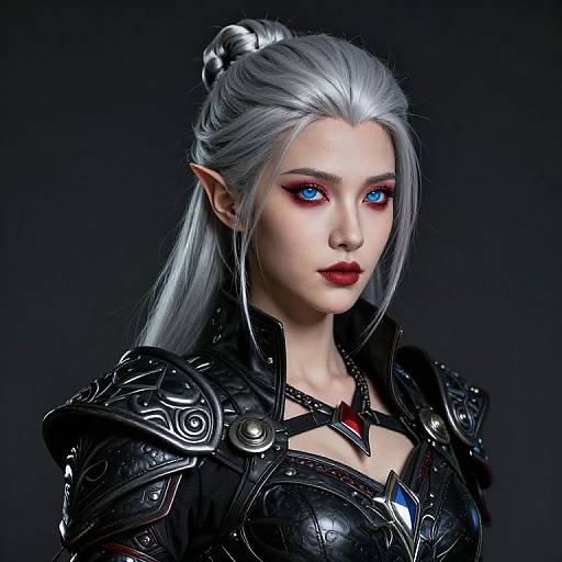 Silver-Haired Female Genasi Warrior