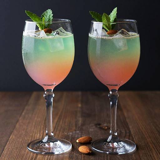 Elegant Layered Herbal Wine Drinks