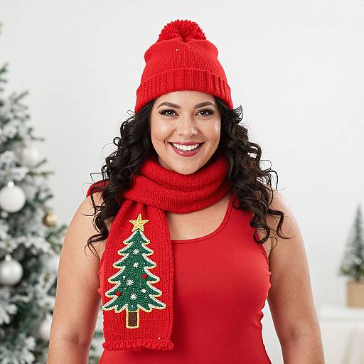Plus Size Woman in Christmas Outfit