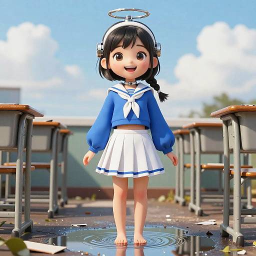 Photorealistic Kpop Idol in School Uniform