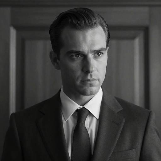 Elegant Black-and-White Portrait of a Man