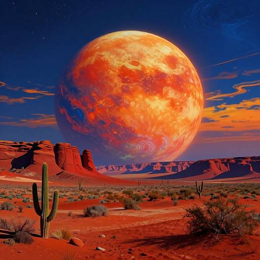 Van Gogh Inspired Desert Mars Scene