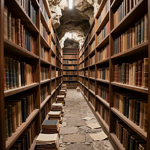 Endless Cavernous Library Corridors