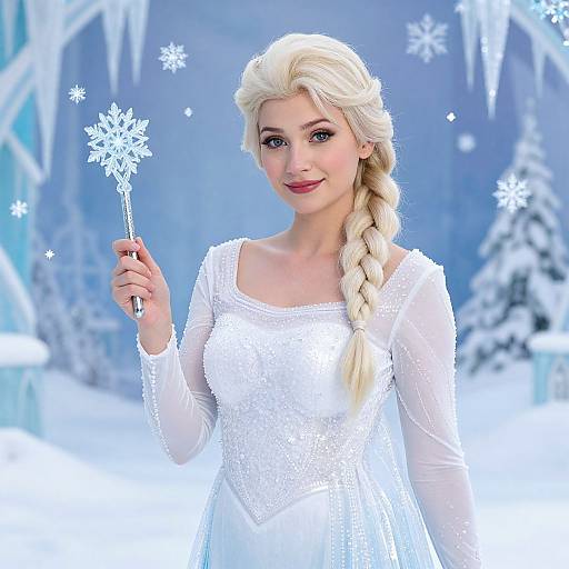 Realistic Elsa-Inspired Winter Portrait