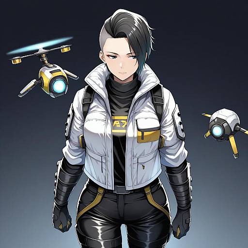 Illustration of Hack (apex legends), apex legends in the style of Amai nekuta