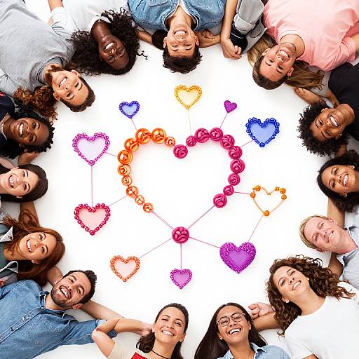 Colorful French Knot Heart Network