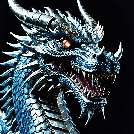 3D Celestial Oni Dragon Close-up