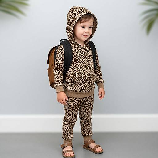 Child in Leopard Print Outfit
