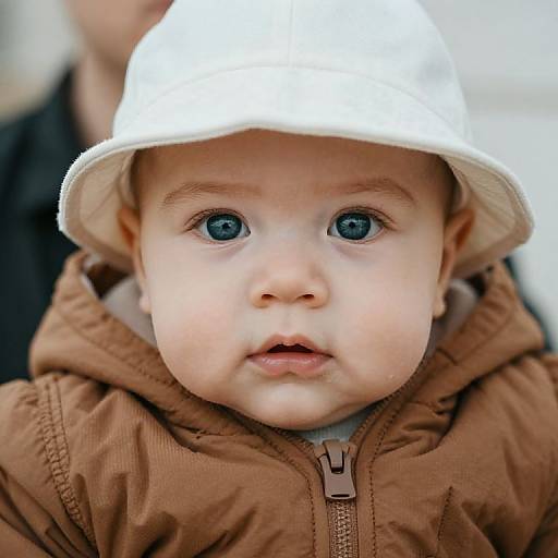 Cute Baby in White Hat
