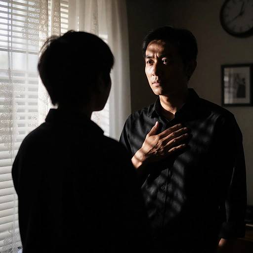 Man Reflecting by Window with Shadows