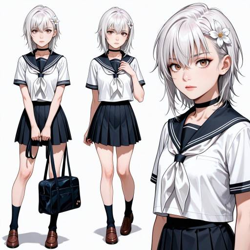 Genderswap Anime Character in School Uniform